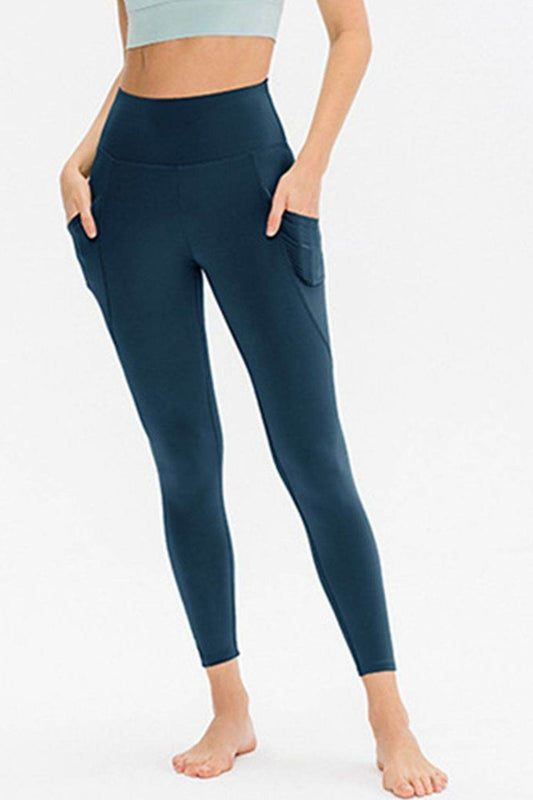 Slim Fit Long Active Leggings with Pockets - Hovatok