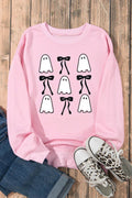Ghost & Bow Round Neck Long Sleeve Sweatshirt - Hovatok