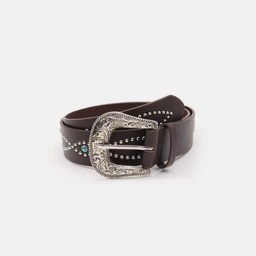 PU Leather Rhinestone Belt - Hovatok