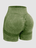 Washed High Waist Active Shorts - Hovatok
