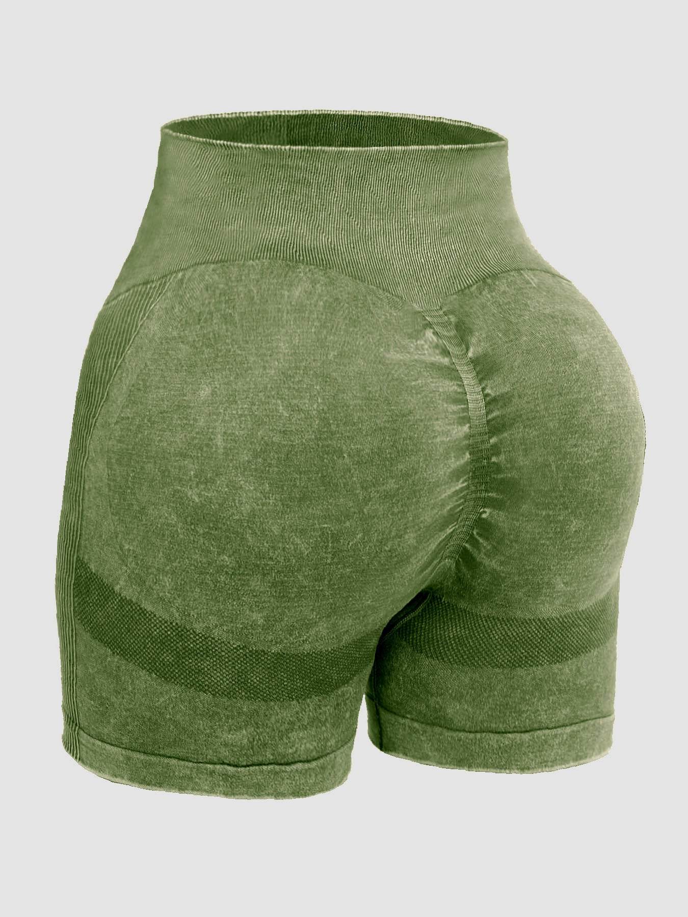 Washed High Waist Active Shorts - Hovatok
