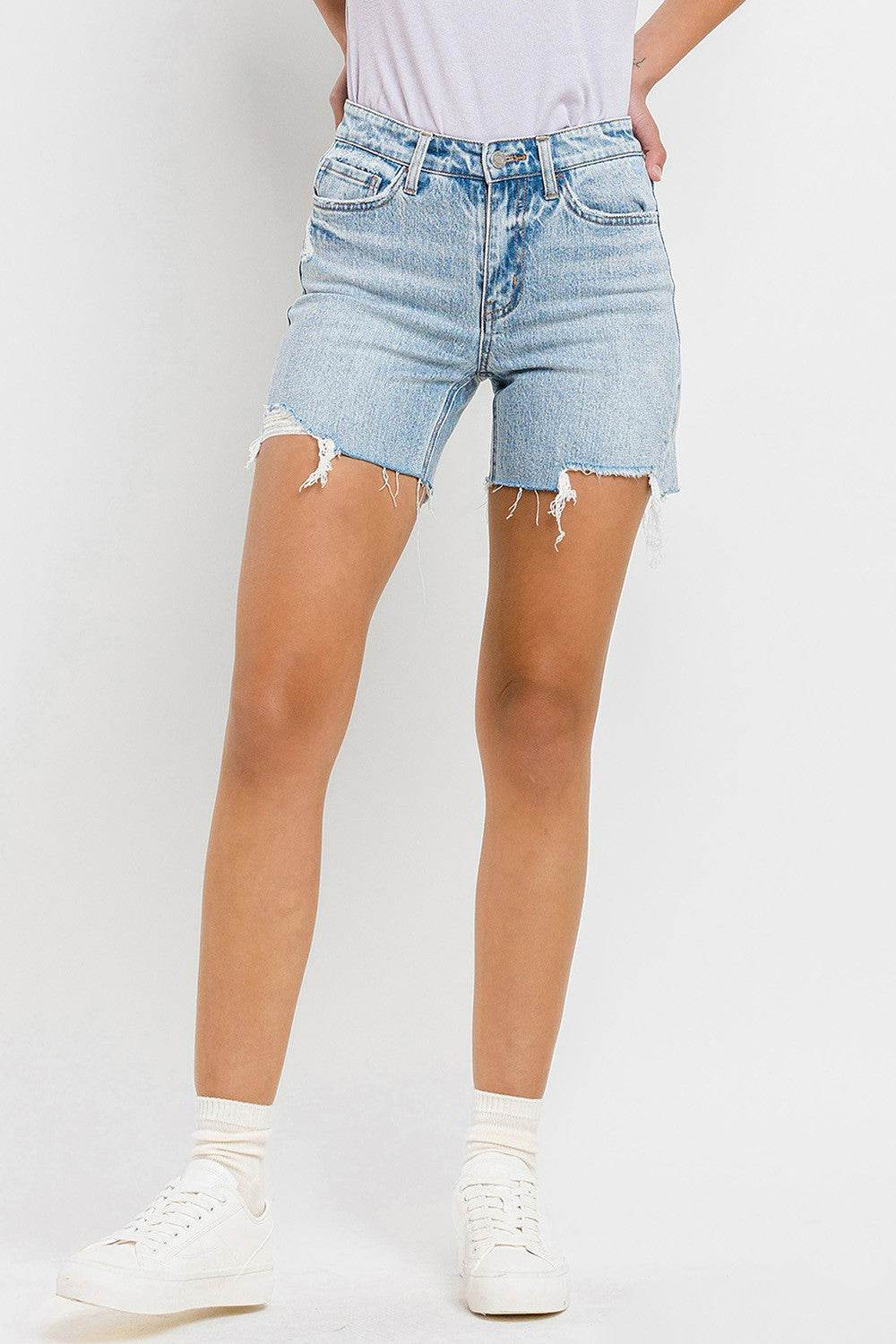 Vervet by Flying Monkey High Rise Denim Shorts - Hovatok