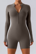 Half Zip Long Sleeve Active Romper - Hovatok