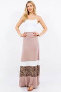 Celeste Full Size Leopard Color Block Tube Maxi Dress Plus Size - Hovatok