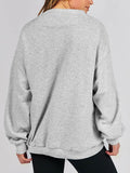Mock Neck Drop Shoulder Long Sleeve Sweatshirt - Hovatok