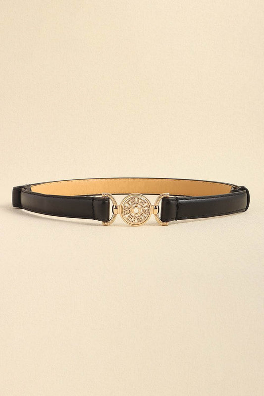 Rhinestone Decor PU Leather Belt - Hovatok