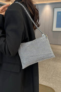 Rhinestone Polyester Chain Crossbody Bag - Hovatok