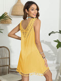 Tassel Scoop Neck Wide Strap Cover-Up - Hovatok