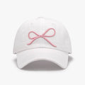 Bow Embroidered Cotton Baseball Cap - Hovatok