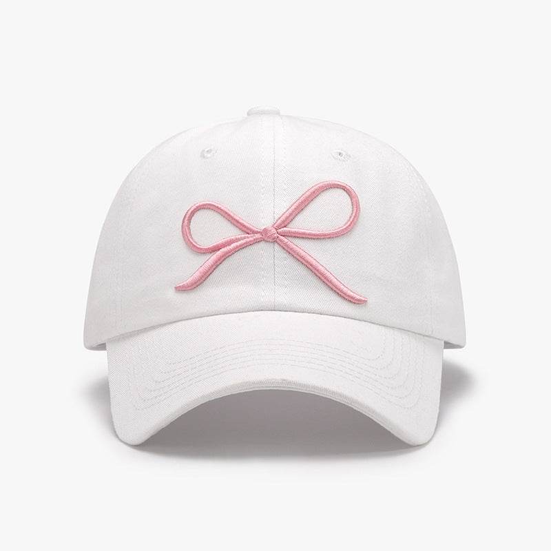 Bow Embroidered Cotton Baseball Cap - Hovatok