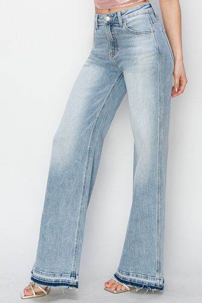 Risen Full Size High Rise Wide Leg Jeans - Hovatok