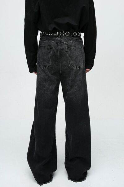 Raw Hem Jeans with Pockets - Hovatok