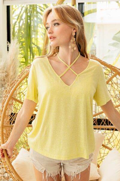 BiBi Tied Detail Short Sleeve T-Shirt - Hovatok