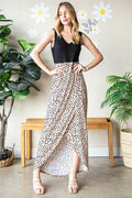 Heimish Full Size Slit Animal Print V-Neck Wide Strap Dress - Hovatok