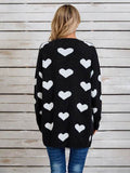 Angel Wings Heart Open Front Long Sleeve Cardigan - Hovatok
