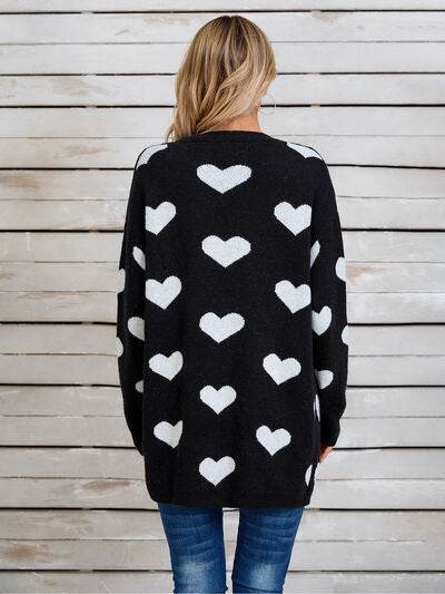 Angel Wings Heart Open Front Long Sleeve Cardigan - Hovatok