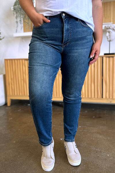 Judy Blue Full Size Tummy Control High Waist Slim Jeans - Hovatok