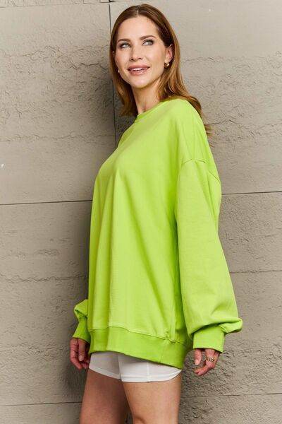 Full Size Round Neck Long Sleeve Sweatshirt - Hovatok