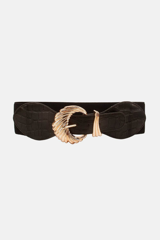 Shell Alloy Buckle Elastic Belt - Hovatok