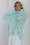 Basic Bae Turtleneck Dropped Shoulder Long Sleeve Sweater - Hovatok