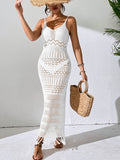 Openwork Scoop Neck Cover-Up Dress - Hovatok
