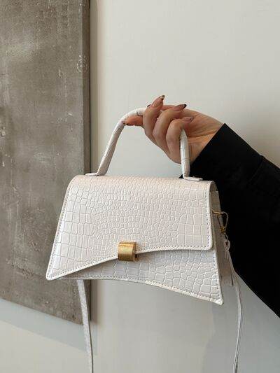 Solid Color PU Leather Handbag - Hovatok