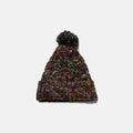 Contrast Cable-Knit Hat with Pompom - Hovatok
