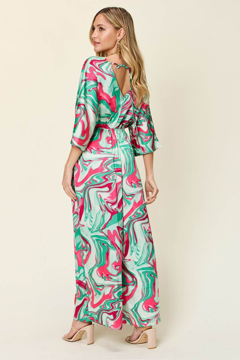 Double Take Full Size Half Sleeve Wide Leg Jumpsuit - Hovatok