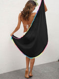 Rainbow Pompom Trim Swim Skirt - Hovatok
