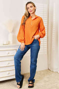 Basic Bae Side Slit Buttoned Waffle Knit Hoodie - Hovatok