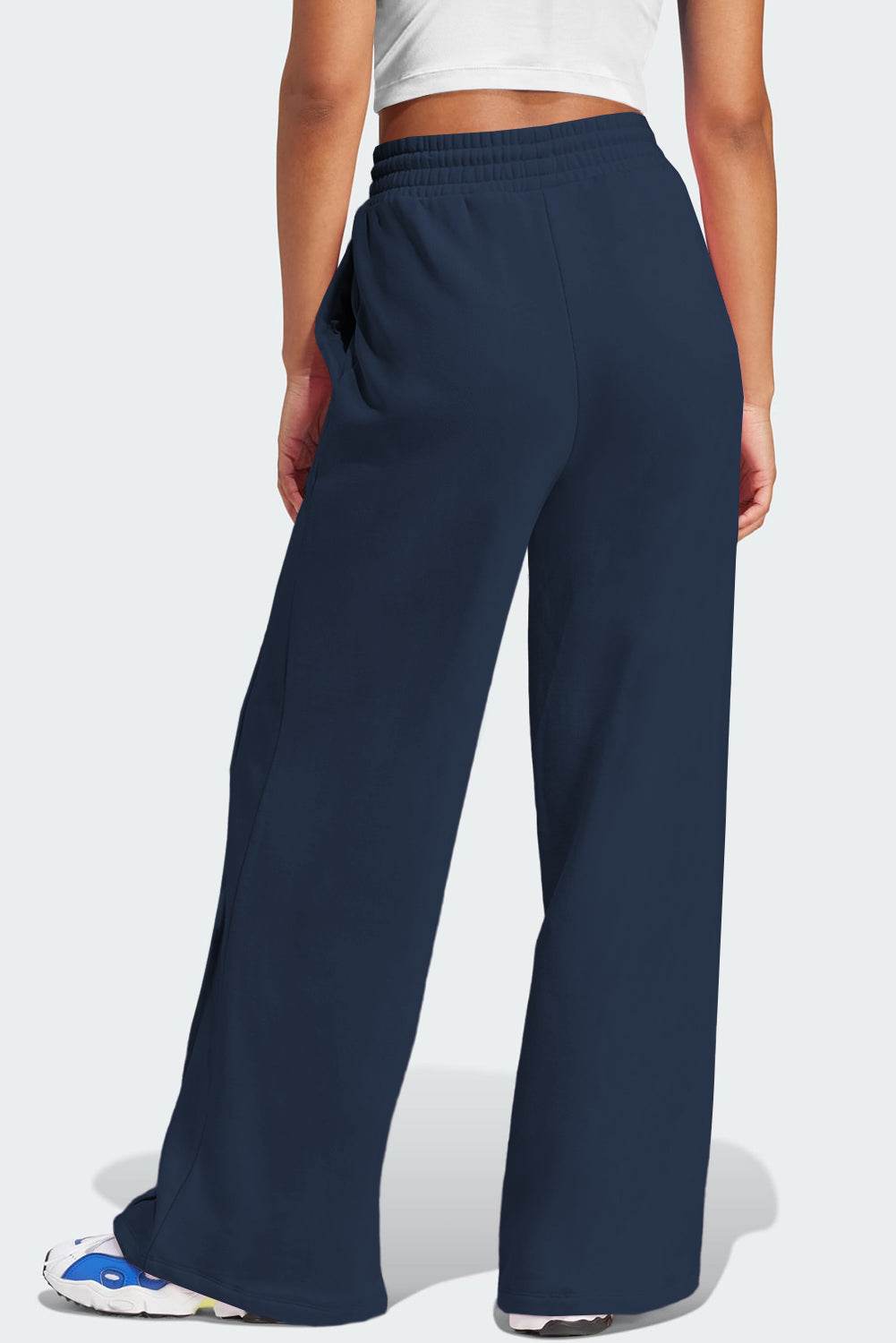 Drawstring Wide Leg Active Pants - Hovatok