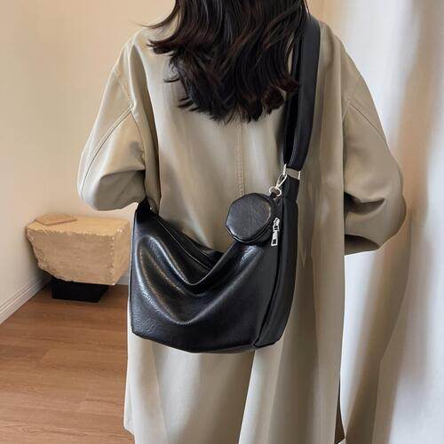 PU Leather Crossbody Bag with Small Purse - Hovatok