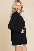 Culture Code One Button Long Sleeve Blazer with Pockets - Hovatok