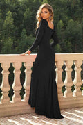 Square Neck Long Sleeve Dress - Hovatok