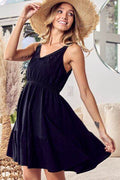 BiBi V-Neck Ruffle Hem Mini Cami Dress - Hovatok