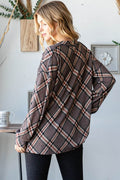 Heimish Plaid Exposed Seam V-Neck T-Shirt - Hovatok