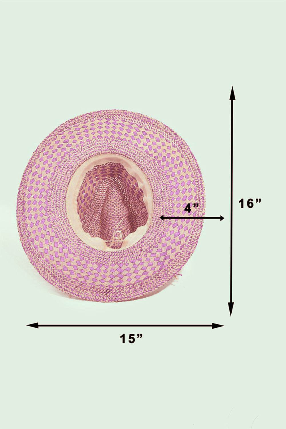 Fame Checkered Straw Weave Sun Hat - Hovatok
