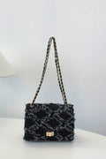 Raw Hem Denim Crossbody Bag - Hovatok