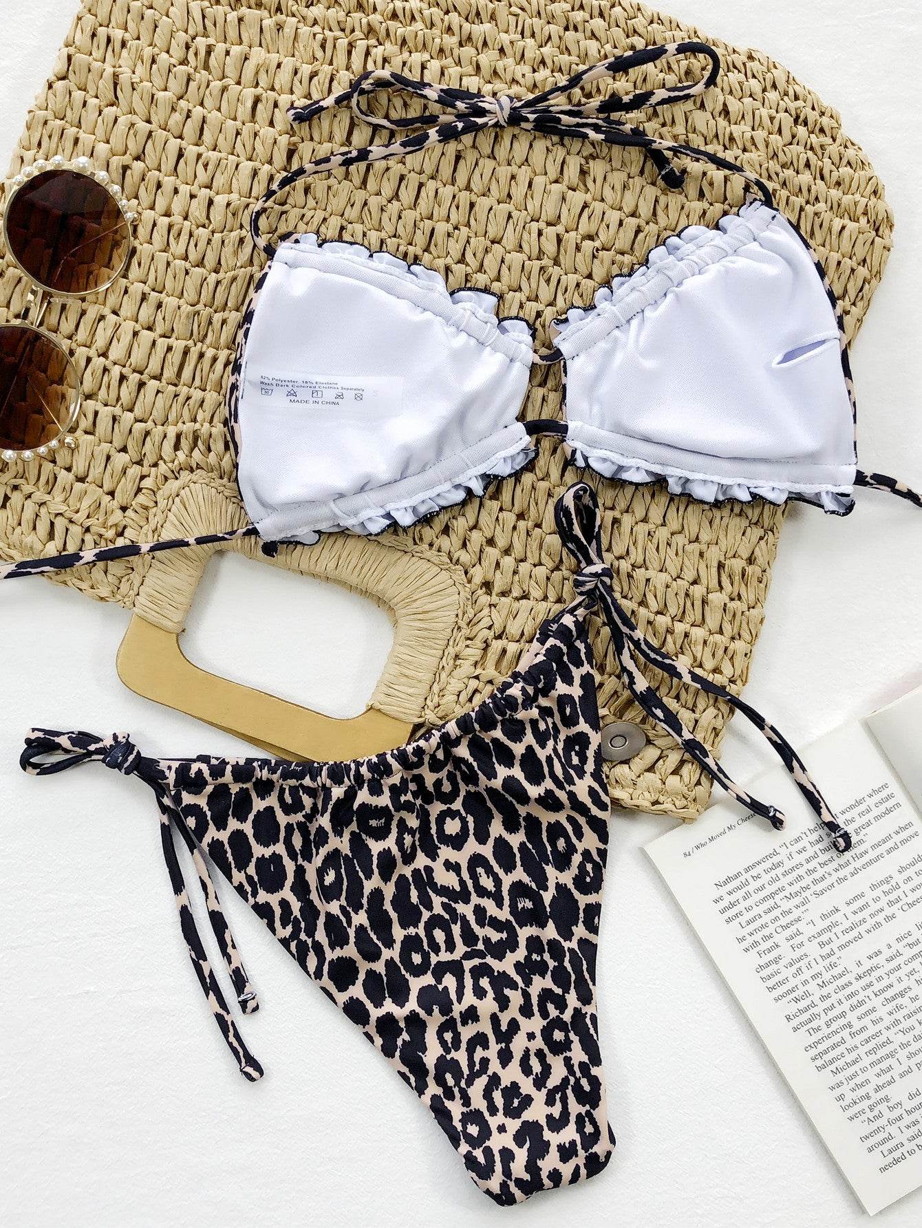 Frill Trill Halter Neck Bikini Set - Hovatok
