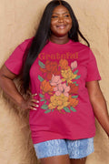 Simply Love Full Size GRATEFUL Flower Graphic Cotton T-Shirt - Hovatok