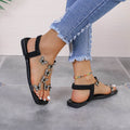 Rhinestone Butterfly Flat Sandals - Hovatok