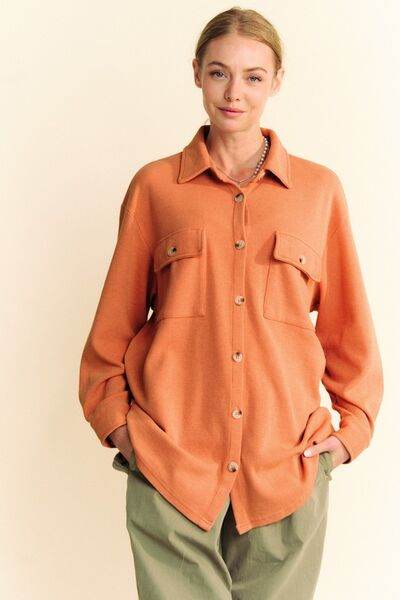 Davi & Dani Waffle-Knit Button Down Shirt - Hovatok