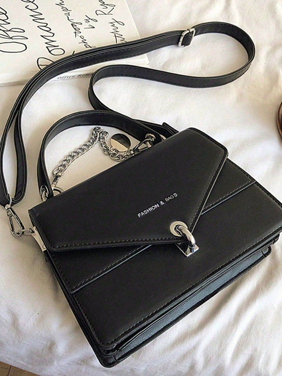 Chain PU Leather Detachable Shoulder Strap Handbag - Hovatok