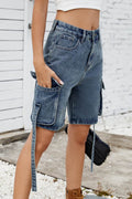 Washed Cargo Denim Shorts - Hovatok