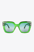 Inlaid Rhinestone Polycarbonate Sunglasses - Hovatok