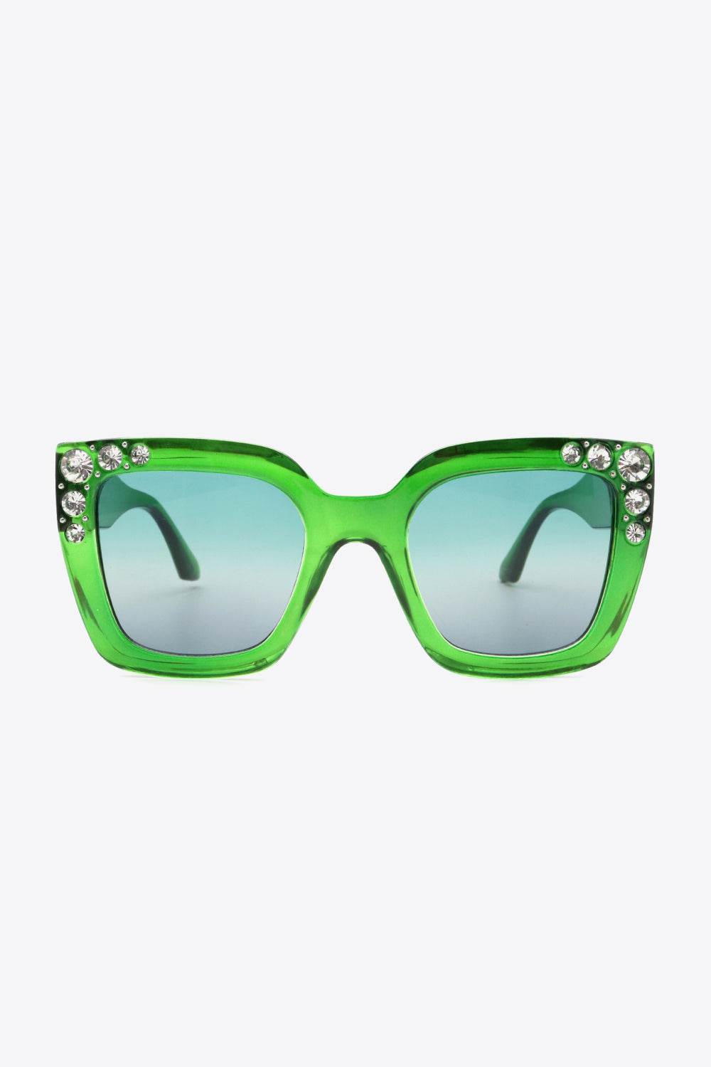 Inlaid Rhinestone Polycarbonate Sunglasses - Hovatok