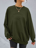 Stereoscopic Letter Round Neck Long Sleeve Sweatshirt - Hovatok