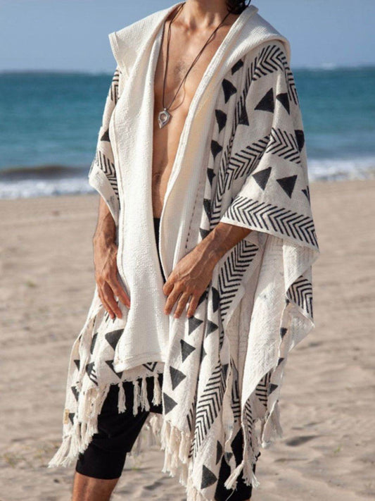 Men's Open Front Printed Cover-Up - Hovatok