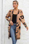 Angel Wings Printed Long Sleeve Cardigan with Pockets - Hovatok
