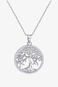 Adored 925 Sterling Silver Moissanite Tree Pendant Necklace - Hovatok